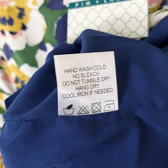 NWT Pim‎ + Larkin Women’s Strapless Floral Mini Dress Green Yellow Size Small - Picture 11 of 11